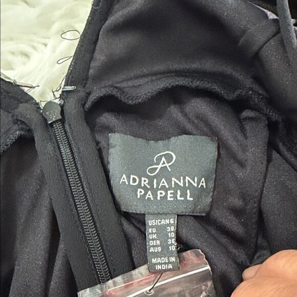 Adrianna Papell Black Dress with Silver Accents .Size 6 NWT - Picture 7 of 10